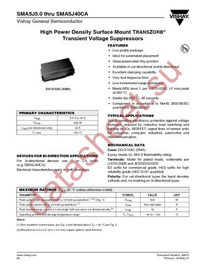 SMA5J11A-E3/61 datasheet  